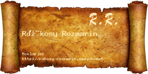Rákosy Rozmarin névjegykártya